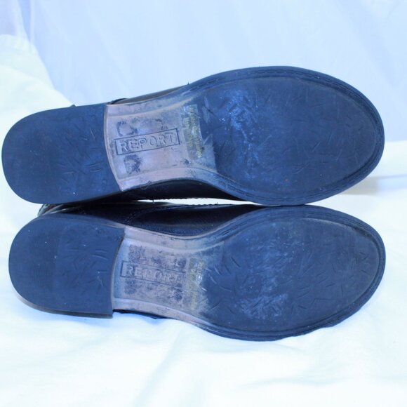 Report Size 8.5 Brown Faux Leather Lace Up Embellished NYLES Cap Toe Combat Boot - Picture 6 of 13